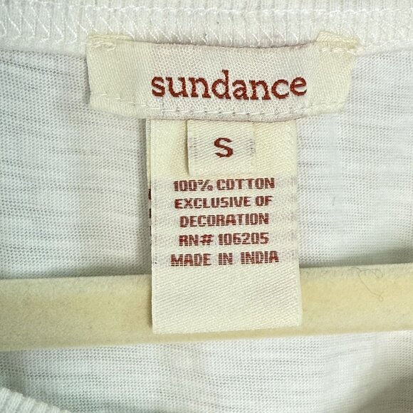 Sundance Embroidered Ivory Tunic Top, S - Picture 9 of 9